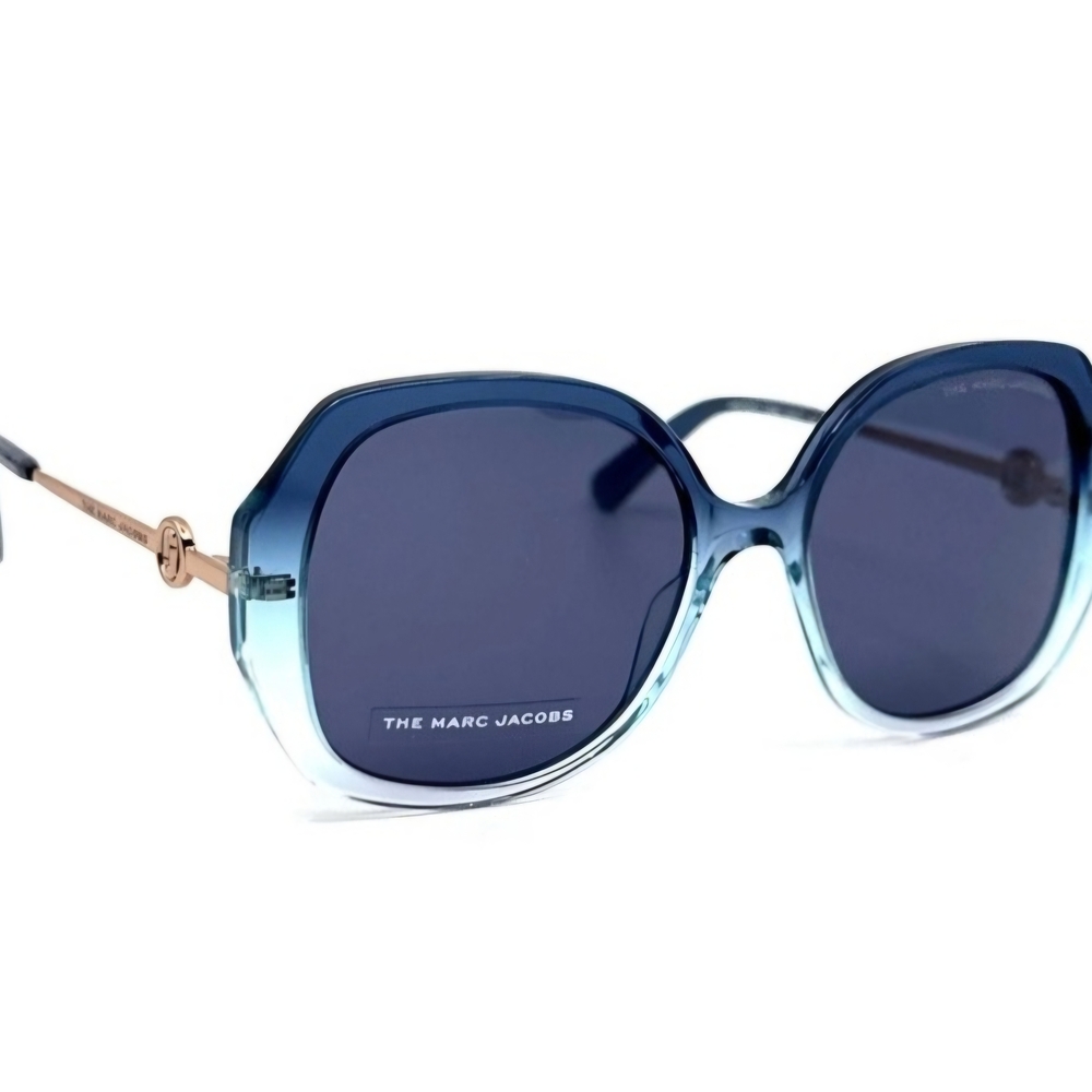 Marc Jacobs Two-Tone Blue Gradient Round Oversized Sunglasses